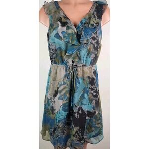 Ann Taylor Loft Ruffle Tie Waist Dress Size S